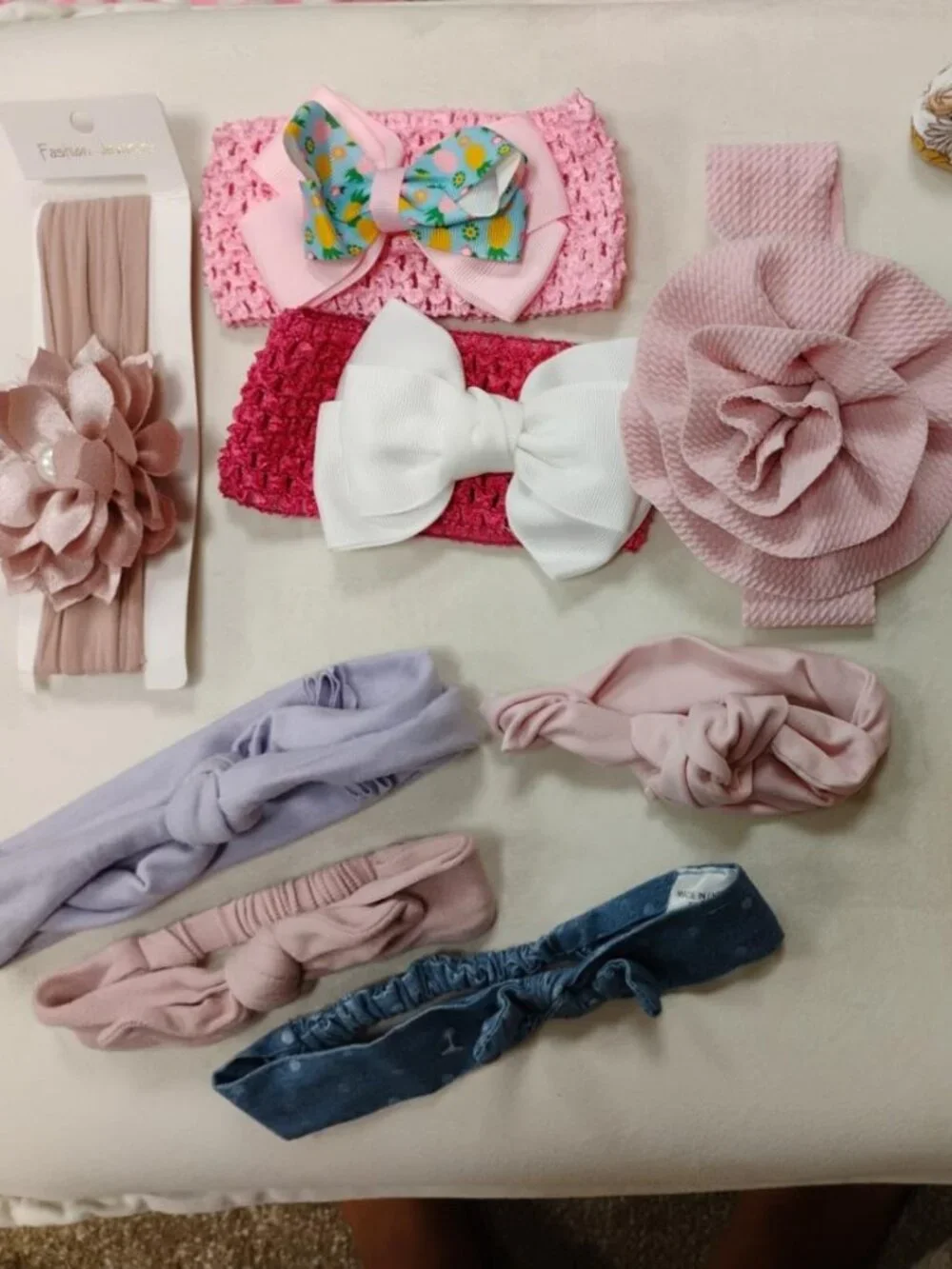 20 Pc Baby Girl Headband Hair Accessory Lot Bows Flowers Cat Ears